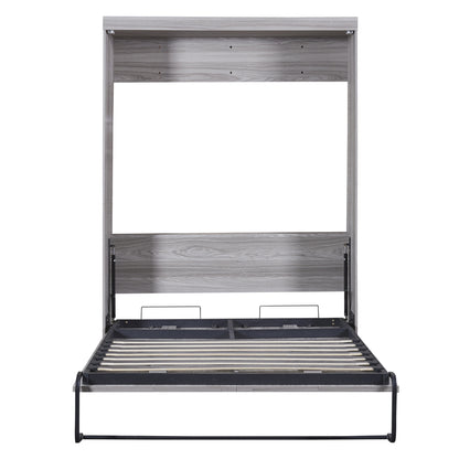 Full Murphy Bed Foldable Design Gray Finish