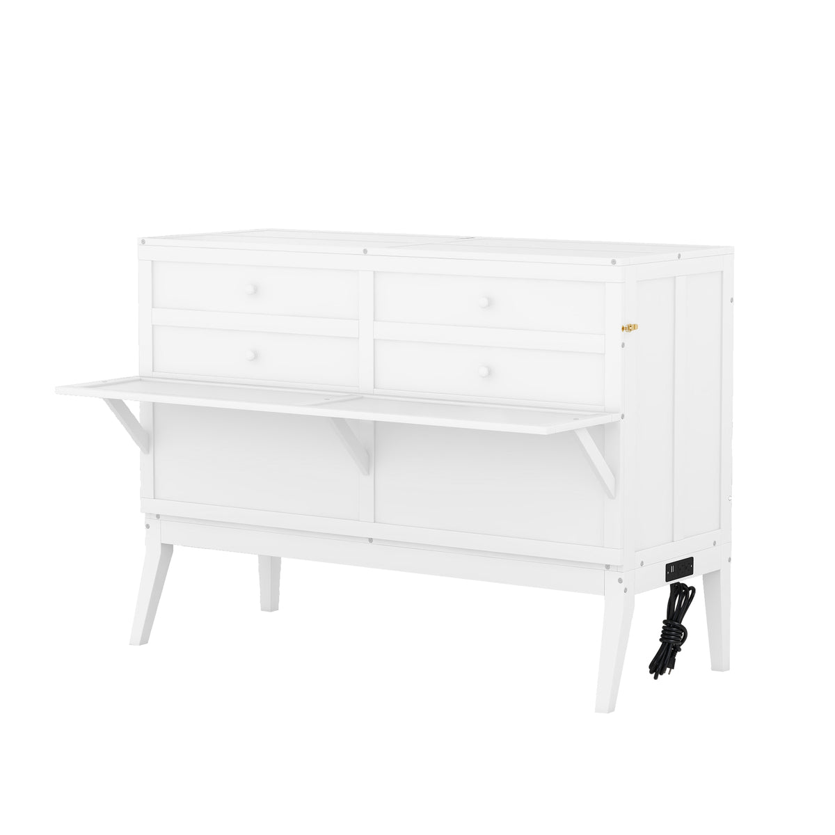 Queen Size Murphy Bed with USB Ports and Storage Shelf