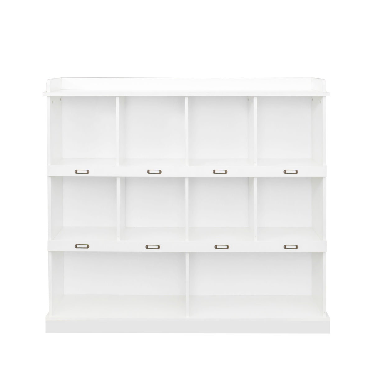 White 10-Shelf Bookcase – Cubbyhole Storage with Adjustable Dividers