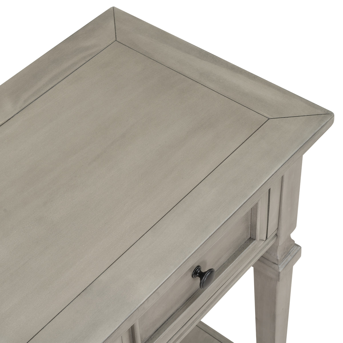 Gray Wood Console Table with Drawers