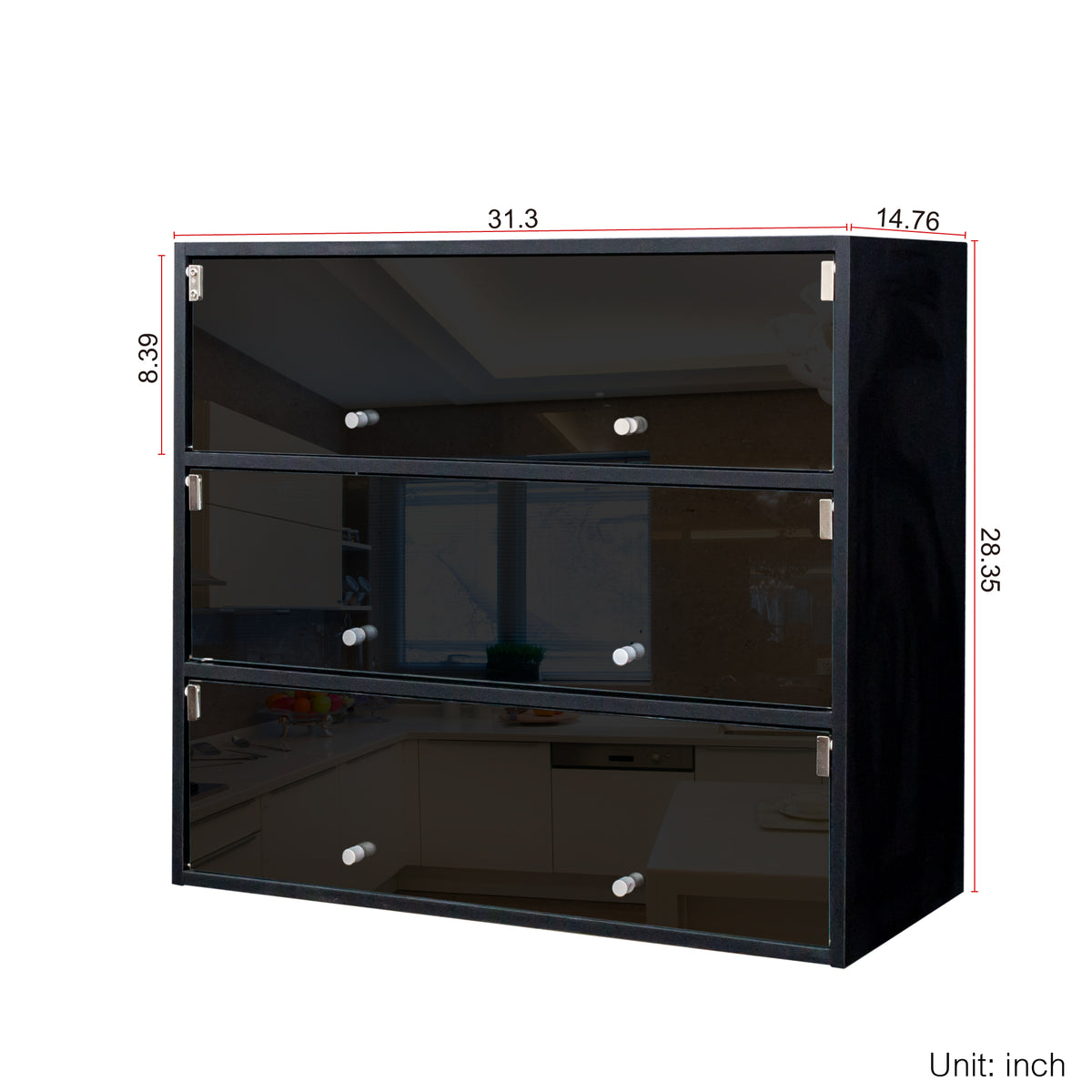 Black Glass Shoe Cabinet with RGB LED Lights