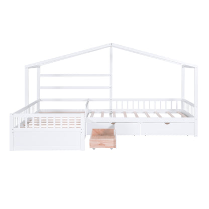 Twin House Bed White
