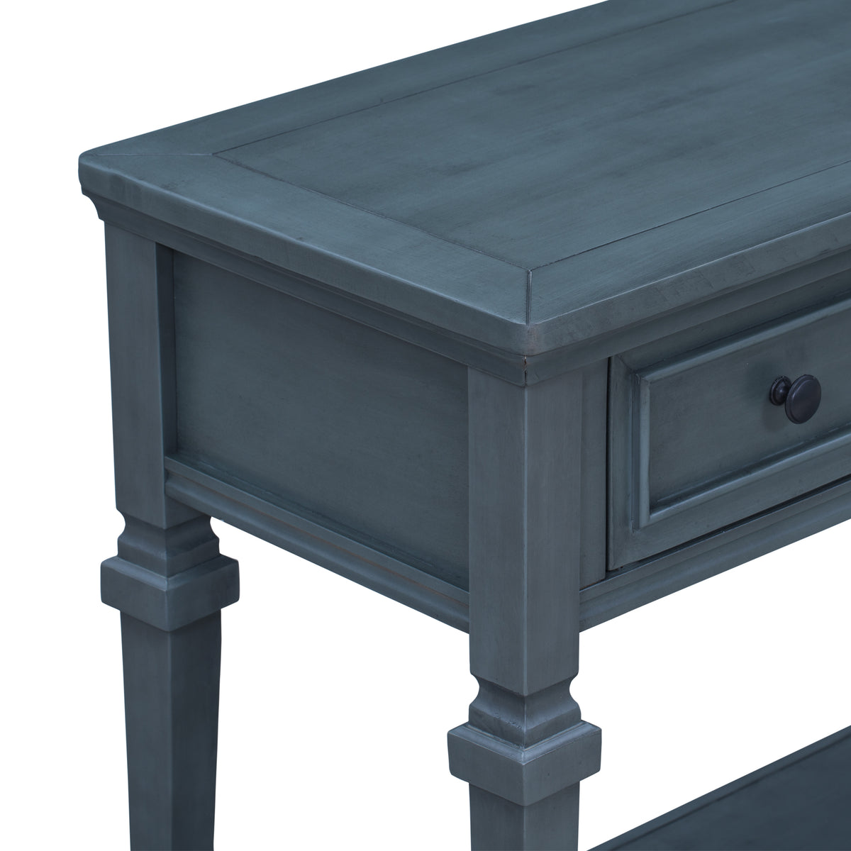 Navy Wood Console Table with Drawers