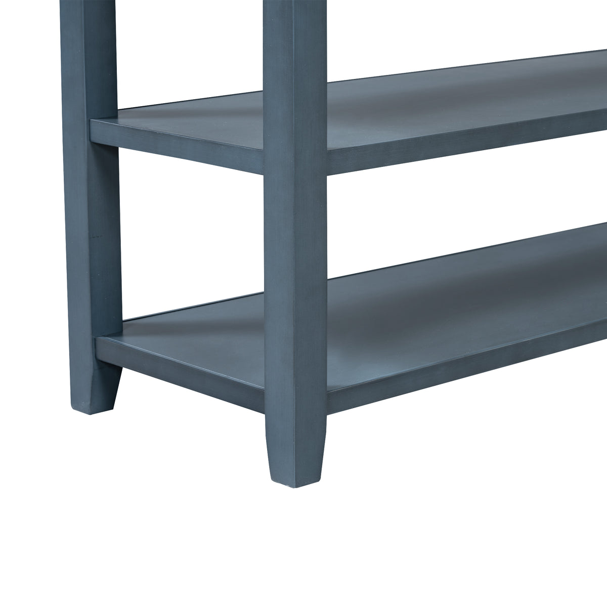 Retro Console Table with Shelves Navy Espresso
