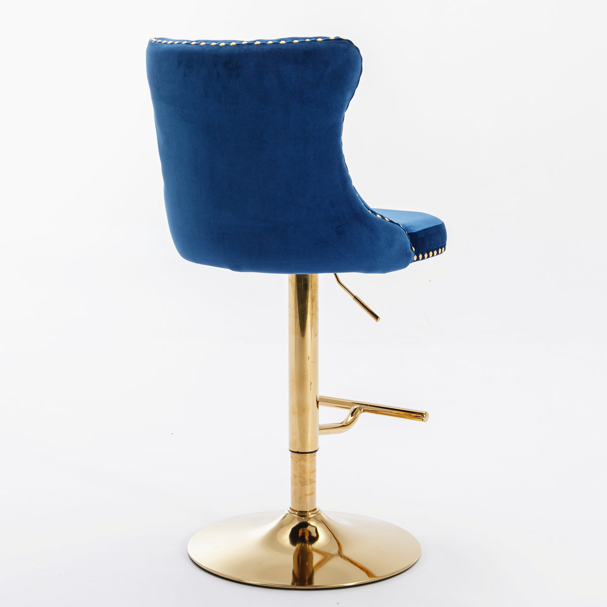 Modern Bar Stools Set of 2 Blue White