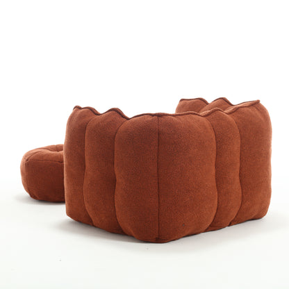 Bean Bag Chair with Footstool Gray