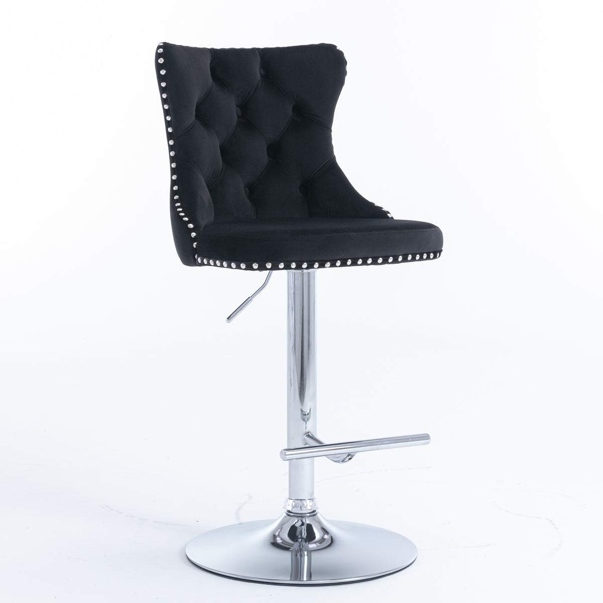 Modern Chrome Bar Stool Set (2 pcs) – Black