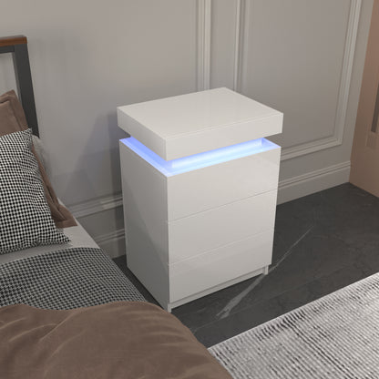 Lumina 3-Drawer LED Nightstand
