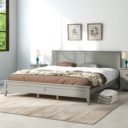 Gray Platform Bed King