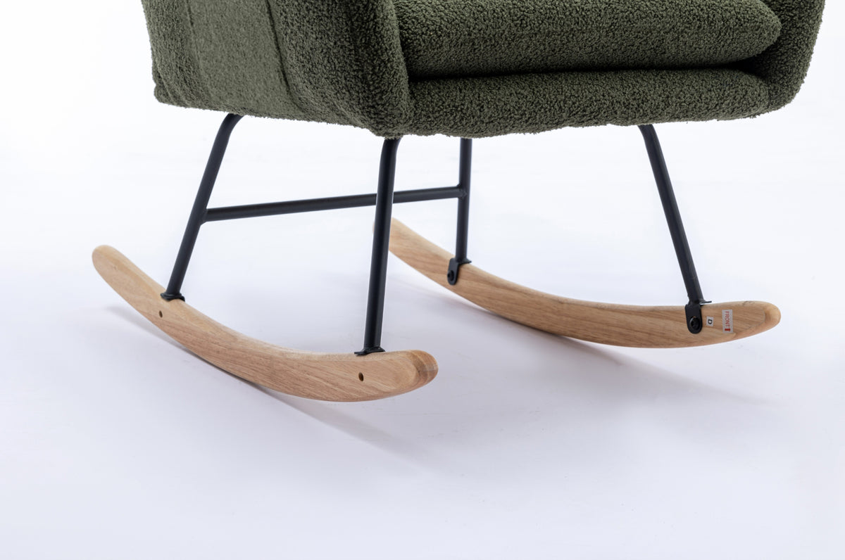 Plush Teddy Rocking Chair – Dark Green