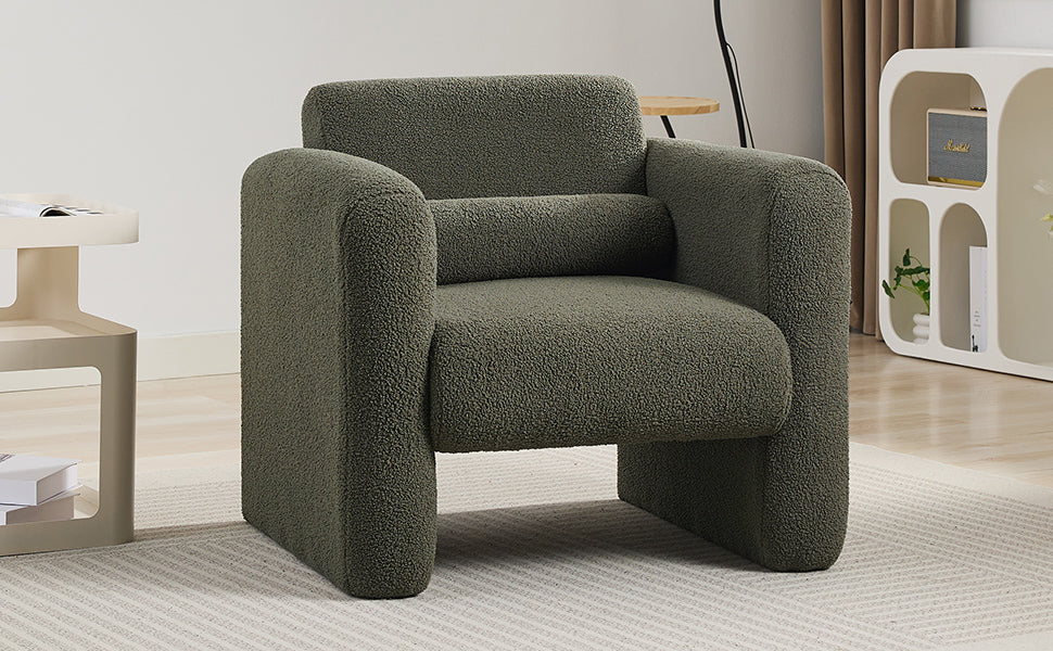 Sheepskin Armchair in Seaweed Green