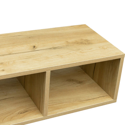 L-Shaped Oak Display Shelf – Modern Storage Unit