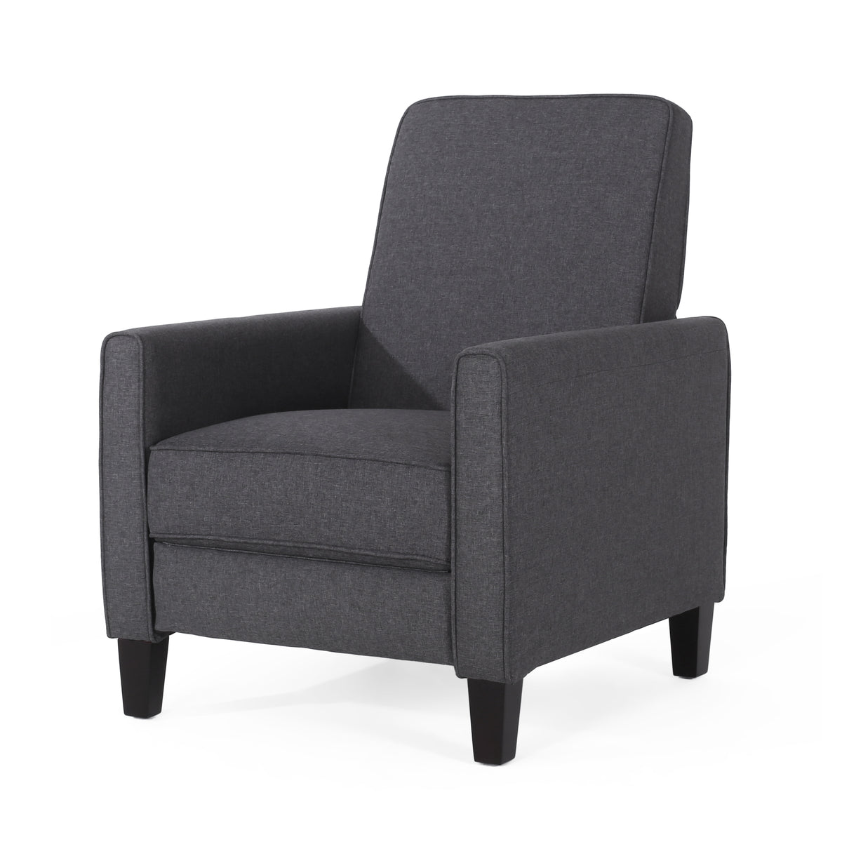 Smoke Fabric Push Back Recliner Gray