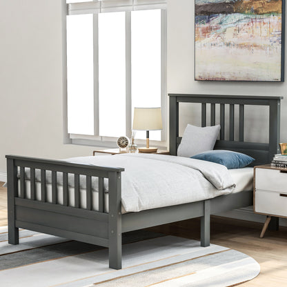 Twin Platform Bed Grey