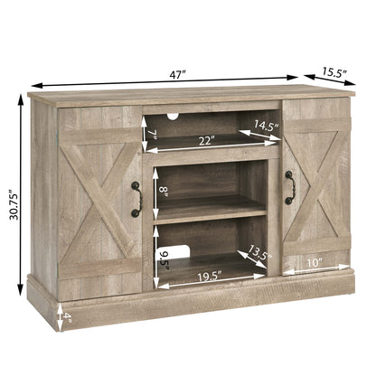 Gray Wash Wood Media Console TV Stand