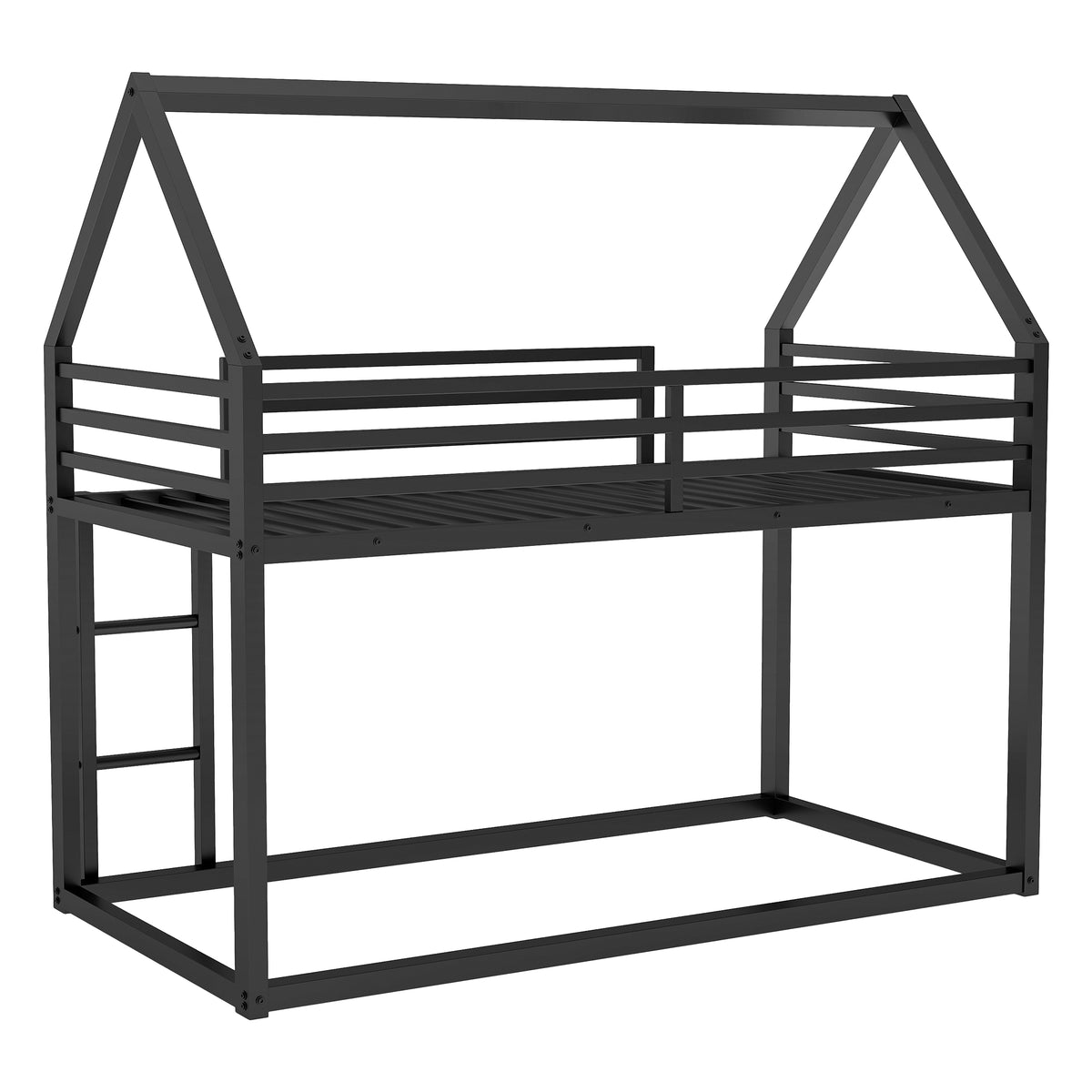 Twin House Bunk Bed Black