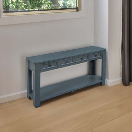 Console Table with Storage Drawers Navy