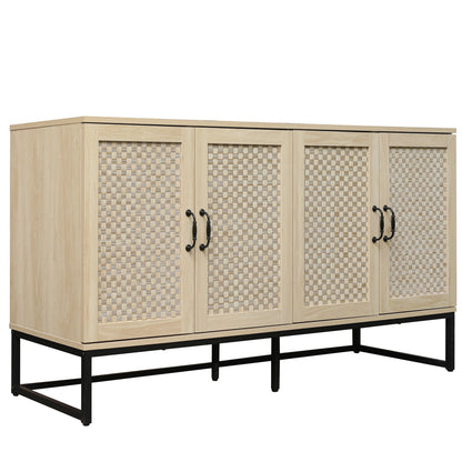 Rattan 4-Door Sideboard Natural