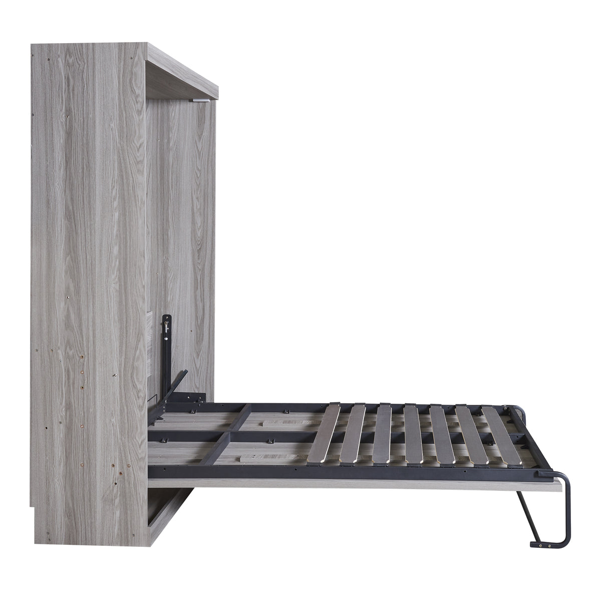 Full Murphy Bed Foldable Design Gray Finish