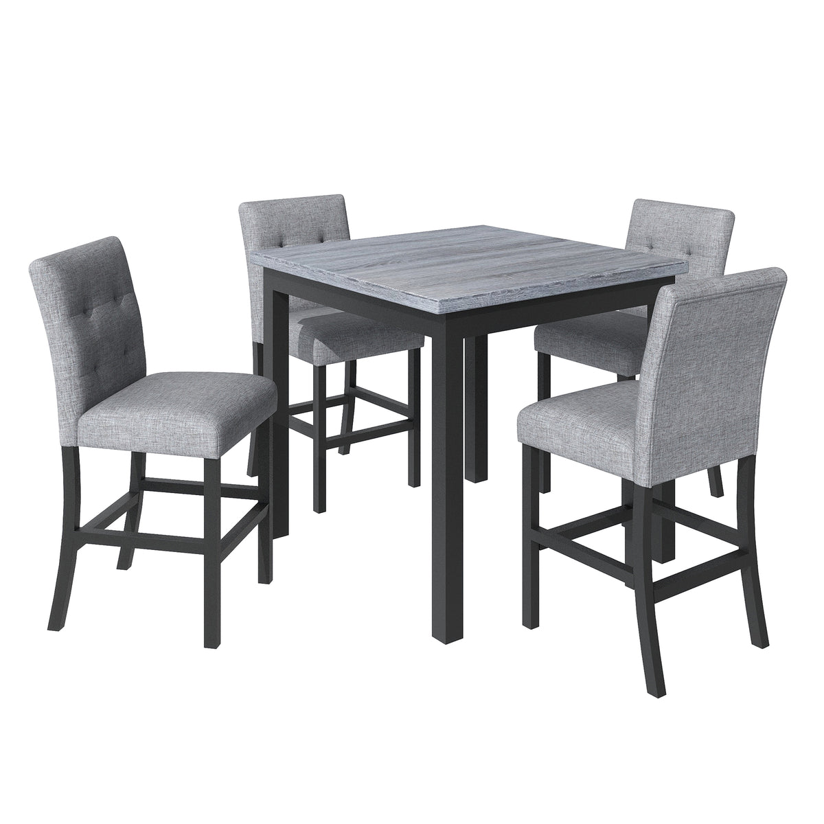 5-Piece Dining Set with Cushioned Chairs