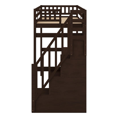 Loft Bed with Storage Espresso