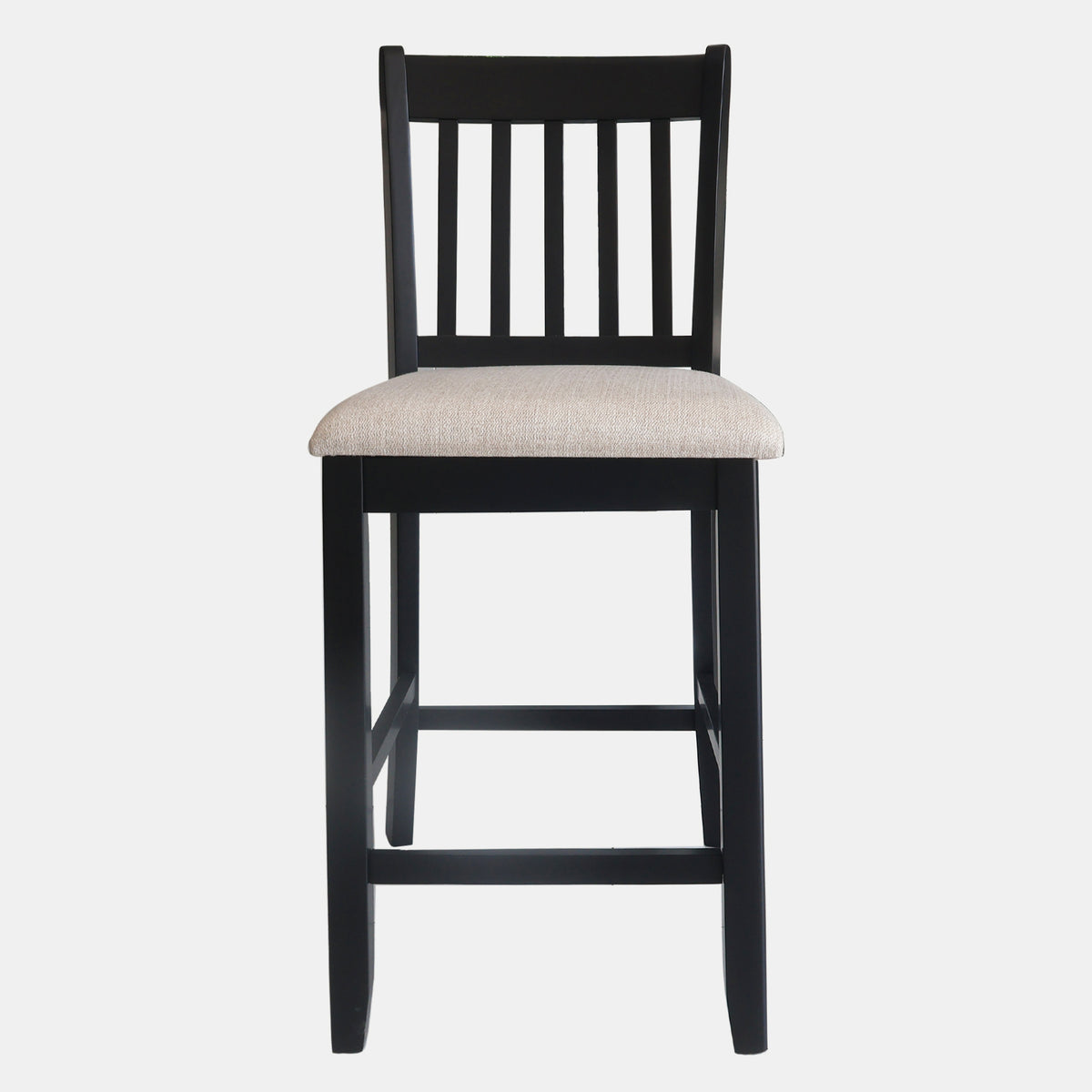 Black Bar Stools Set of 2 Rubberwood