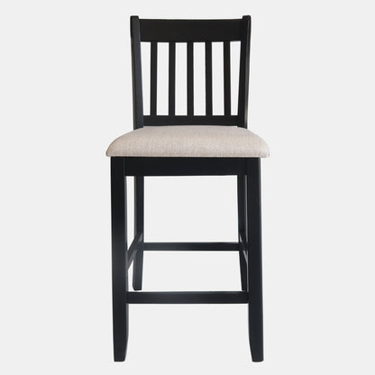 Black Bar Stools Set of 2 Rubberwood