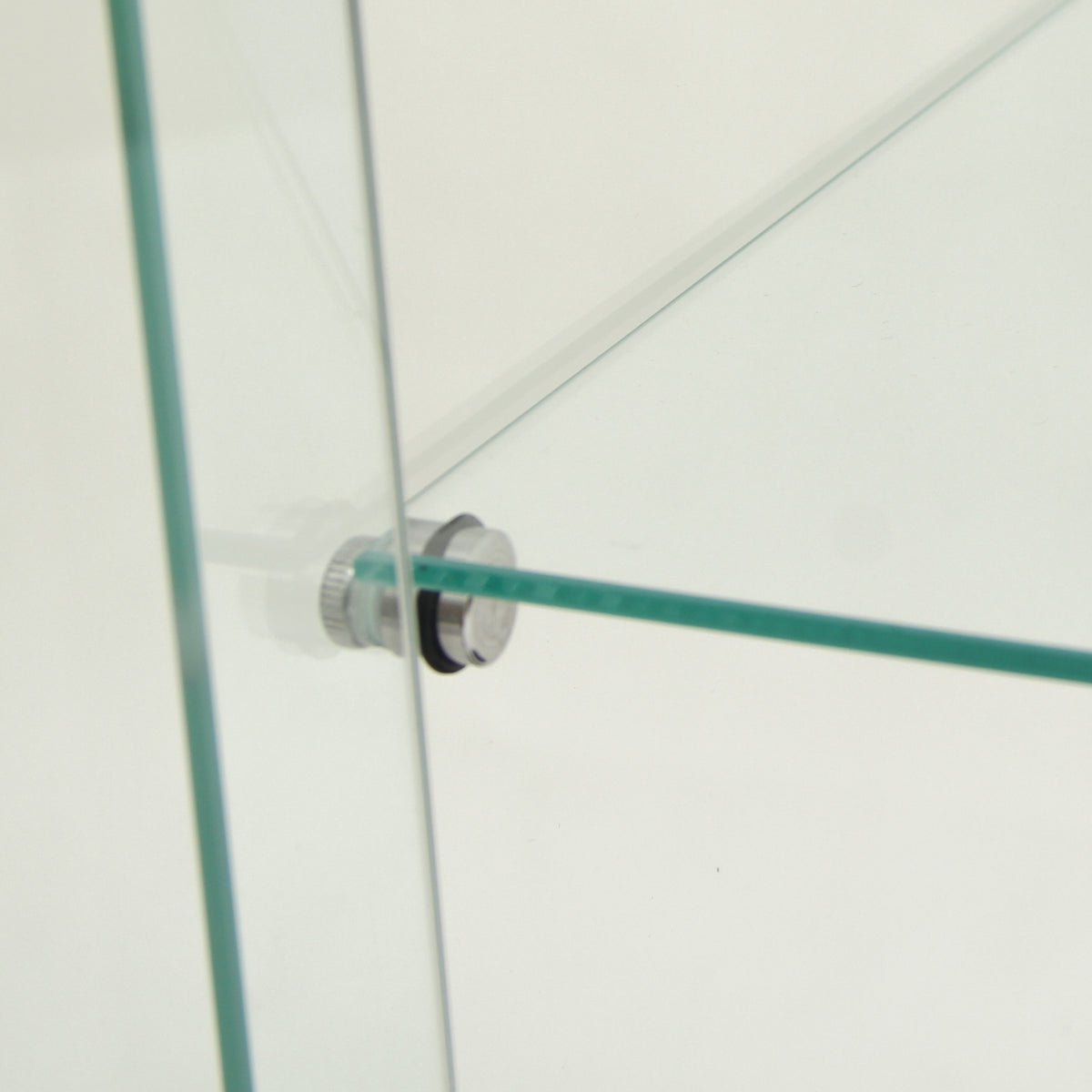 4-Layer LED Glass Display Cabinet Black