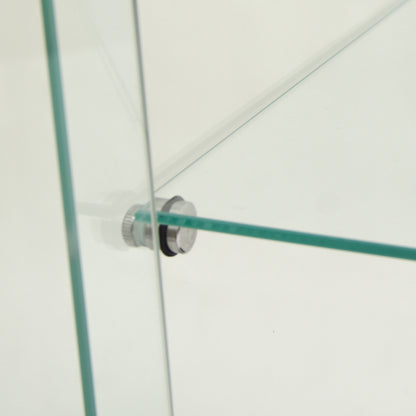 4-Layer LED Glass Display Cabinet Black