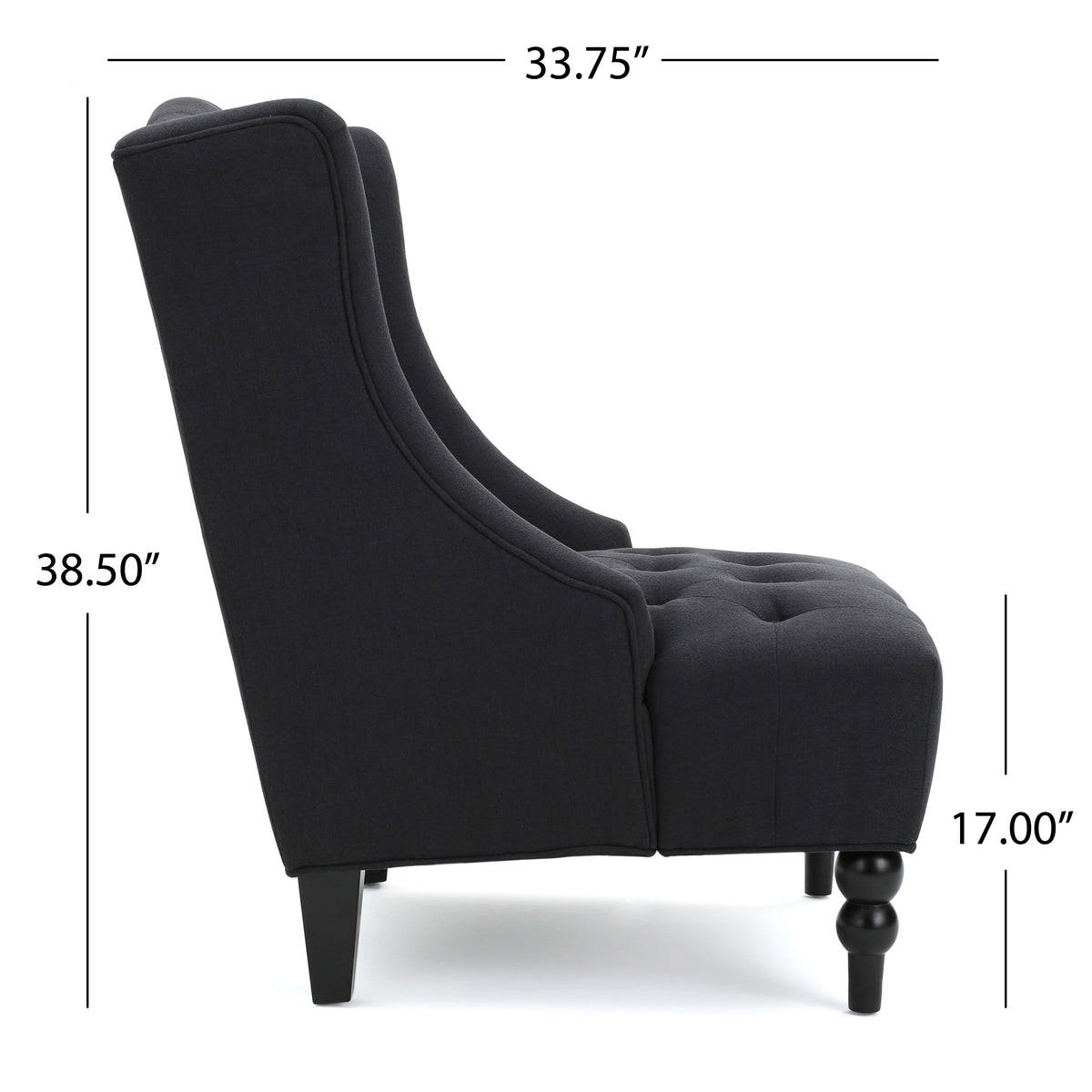 Toddman Velvet Club Chair – Charcoal
