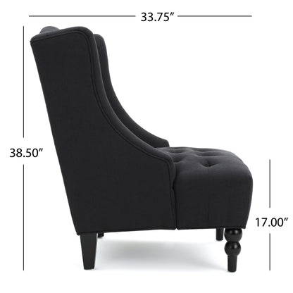 Toddman Velvet Club Chair – Charcoal