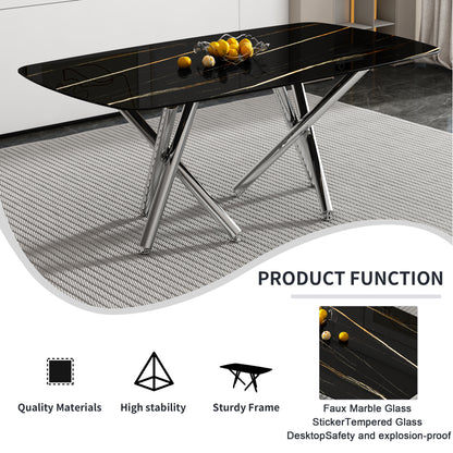 Large Minimalist Dining Table Gray