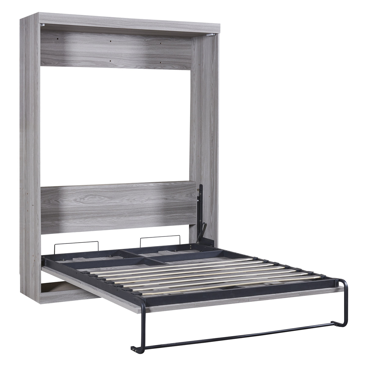 Full Murphy Bed Foldable Design Gray Finish