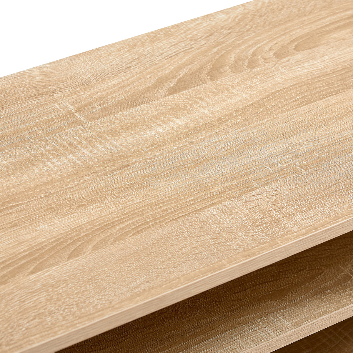 Rattan Wood TV Console – Adjustable Doors, Natural Finish