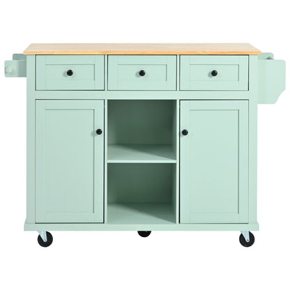 Kitchen Island Cart Mint Green