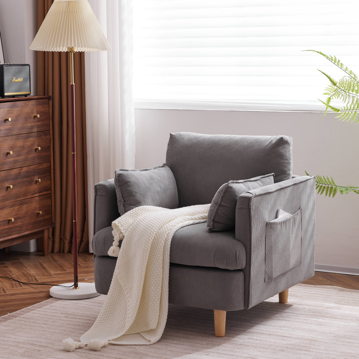 Modern Fabric Club Chair Gray