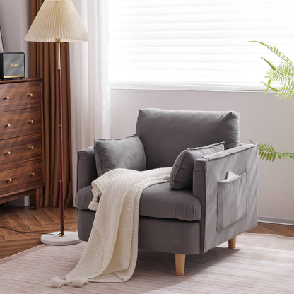 Modern Fabric Club Chair Gray
