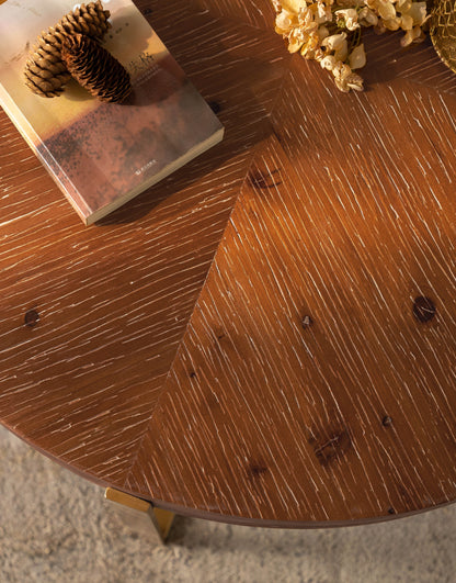 Retro Round Coffee Table Gold