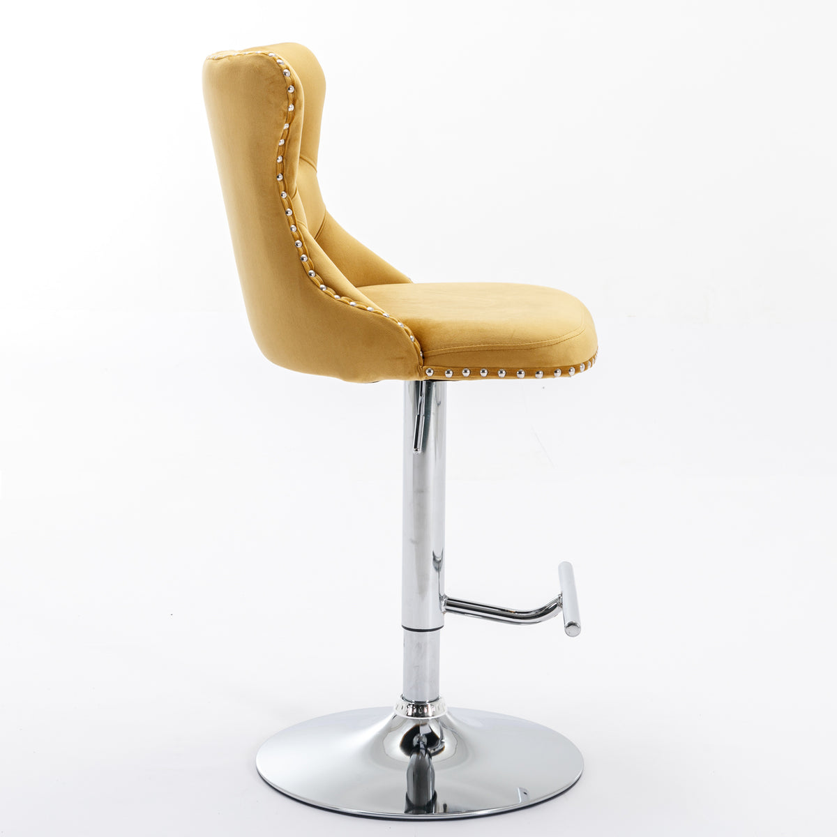 Modern Bar Stools Set of 2 Gold Gray