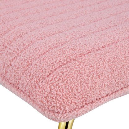 Blush Fabric Accent Chair – Gold Legs