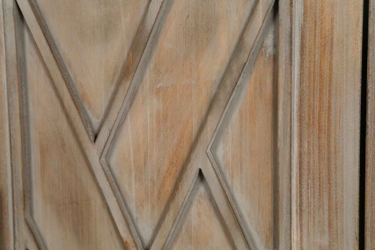 Wooden 4-Door Sideboard Brown Finish