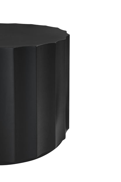 Black 2-Piece Round Nesting Coffee Table Set – Modern MDF with Lacquered Finish