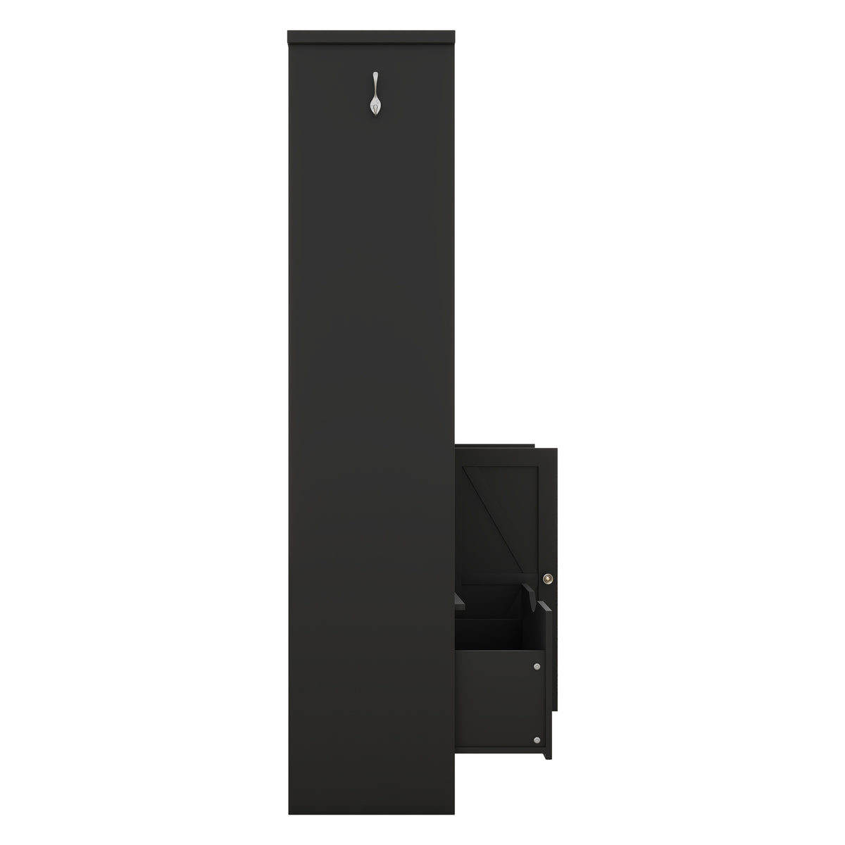 Hall Tree Storage Cabinet Black