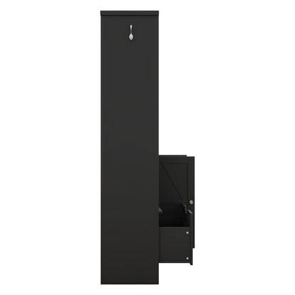 Hall Tree Storage Cabinet Black