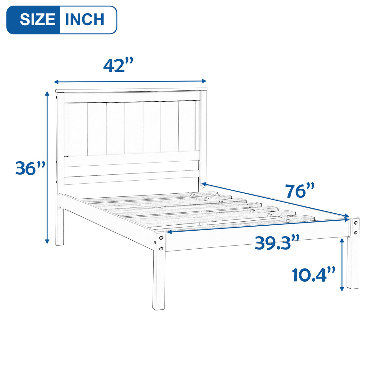 Espresso Twin Platform Bed – Wood Slat Support