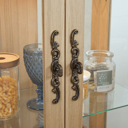 Oak Display Cabinet with Glass Frame