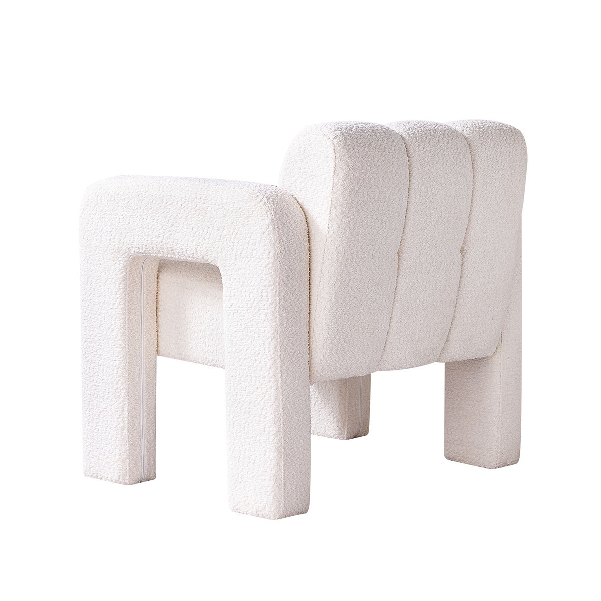 Boucle Accent Chair Beige Upholstery