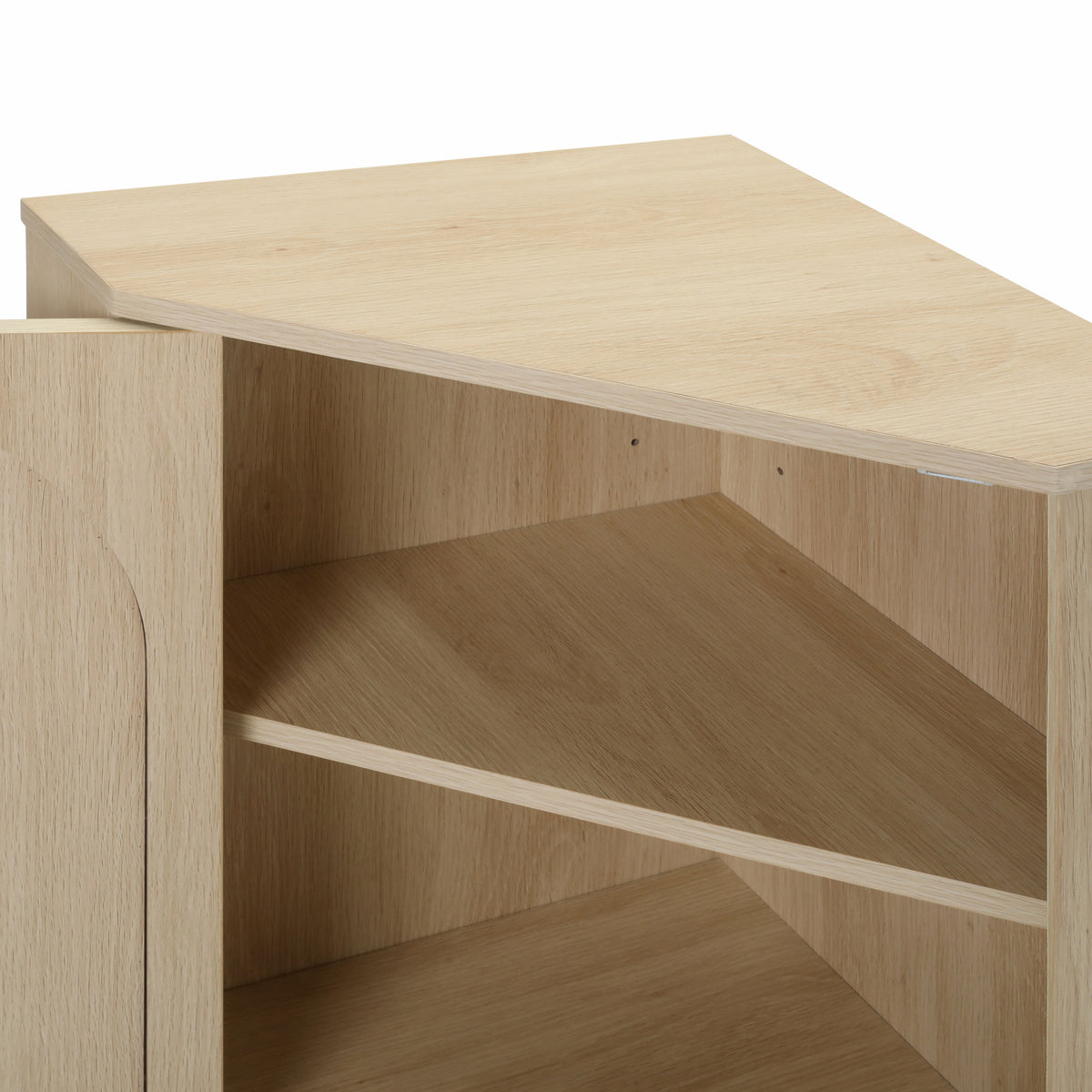 Rattan Corner Cabinet with Door and Shelf