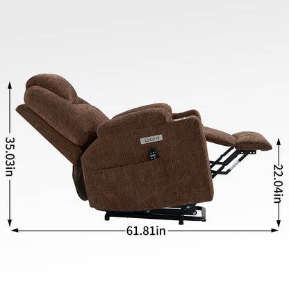 Chenille Power Recliner Chair 350LB Capacity