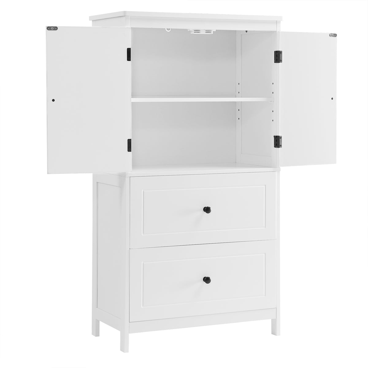 White Bathroom Storage Cabinet with Drawers
